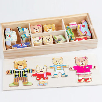 Wooden Jigsaw Puzzle Dressing Game